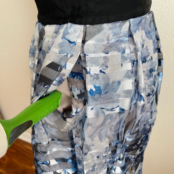 Sachin & Babi Noir tulle dress floral striped lace ballet zipper fit & flare - Picture 3 of 9